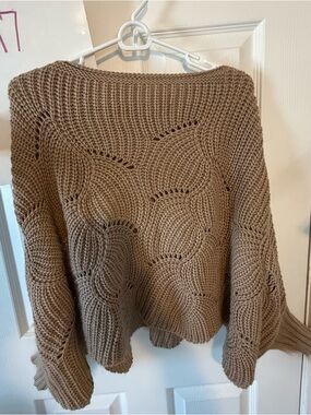 Cozy Taupe Knit Women's Sweater